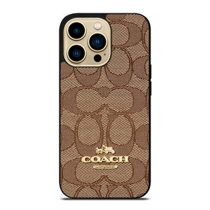 COACH NEW YORK GOLD PATTERN iPhone 14 Pro Max Case Cover